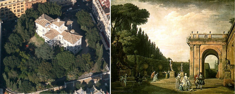 Ludovisi Gardens by Claude-Joseph Vernet, 1749 e google maps