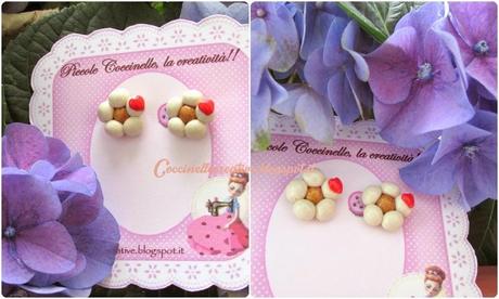 Orecchini a forma di margherita in stile Thun, realizzati in Fimo!! Per la festa della mamma ♥