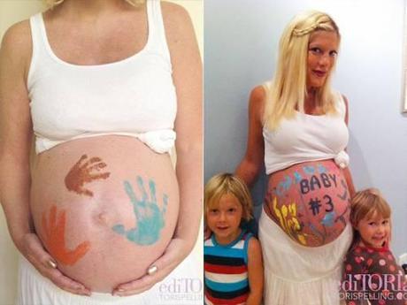 Tori Spelling, bump painting in gravidanza