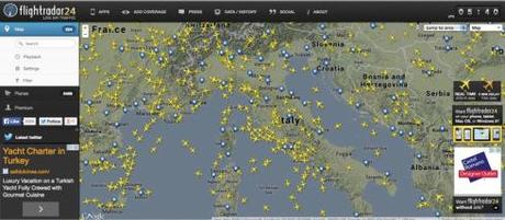 Situazione traffico aereo sull'Italia. Oggi, 7.40 AM