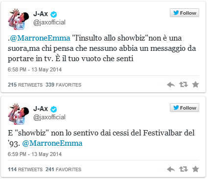 Emma Marrone su Vanity Fair contro Suor Cristina: J Ax furioso su Twitter