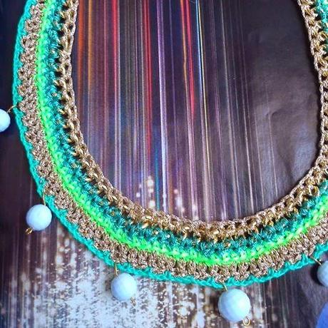 Collane e bracciali a uncinetto  con la catena  #handmade #rhinestone #crochet #necklace #bracelet