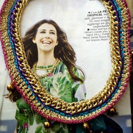 Collane e bracciali a uncinetto  con la catena  #handmade #rhinestone #crochet #necklace #bracelet