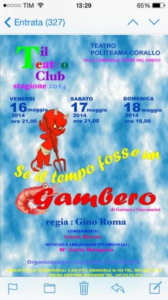 Se il tempo fosse un Gambero in scena al Teatro Politeama Corallo 10300211_10203969717671953_8447475208235063689_n