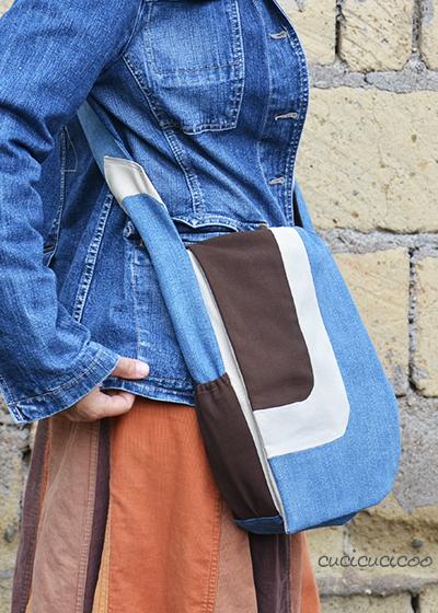 Hands free asymmetrical bag: a Serger Pepper pattern