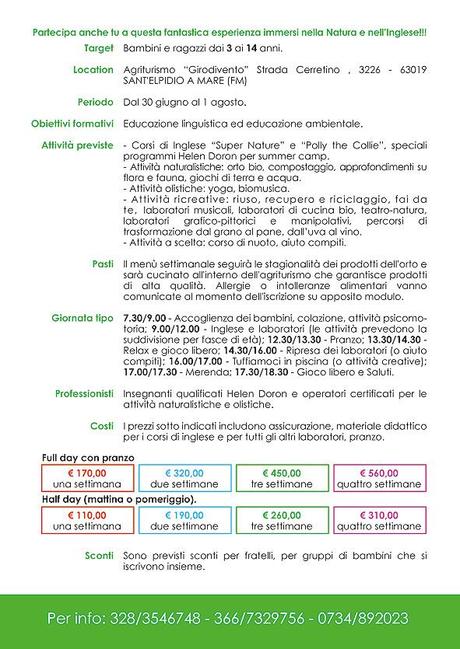 Scarica il volantino Inglese e Natura al Summer Camp di S. Elpidio a Mare (Fm)
