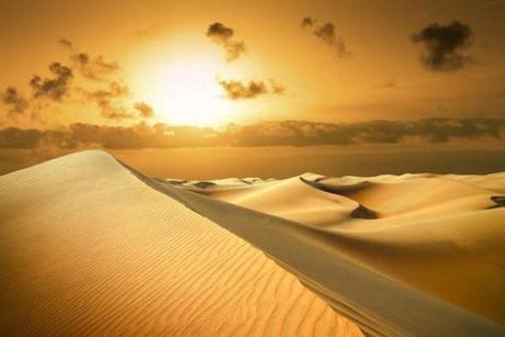 tramonto nel deserto 