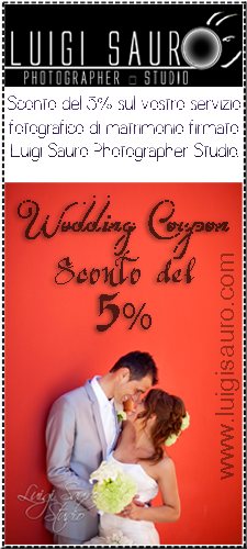 Il fotografo di matrimoni Luigi Sauro offre il 5% di sconto a tutti gli sposi