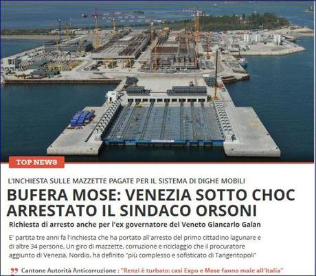 Tangenti Mose, arrestato il sindaco di Venezia, decine di indagati venezia