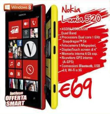 Il Nokia Lumia 520 è in vendita a soli 69 Euro