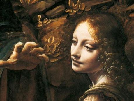 Particolare della Vergine delle Rocce di Leonardo da Vinci 1483-1486