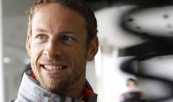 Jenson Button in the garage