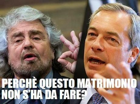 Grillo e Farage, perchè questo matrimonio non s’ha da fare?