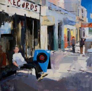 Record_Store, oil on canvas, Sonya Navin
