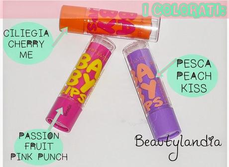 MAYBELLINE - Baby Lips: Hydrate, Intense Care, Mint Fresh, Cherry Me, Pink Punch, Peach Kiss -