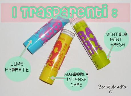 MAYBELLINE - Baby Lips: Hydrate, Intense Care, Mint Fresh, Cherry Me, Pink Punch, Peach Kiss -