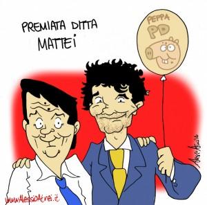 Matteo Biffoni e Matteo Renzi Prato PD caricature vignette