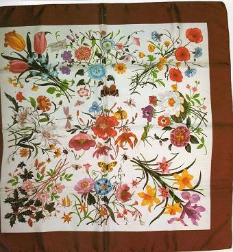 Gucci 1966 - foulard di seta modello Flora disegnatore V.Accornero - Da archivio Gucci