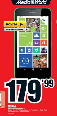 Nokia Lumia 635 a 179,99€ da Mediaworld