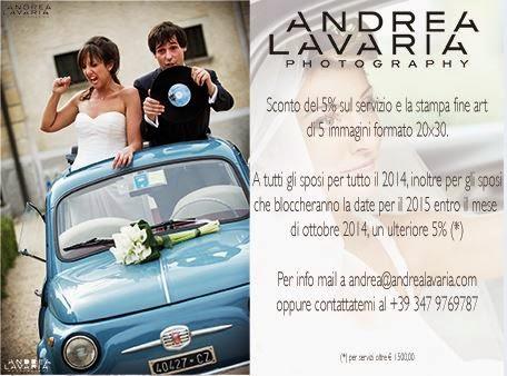 Coupon promozionale per il vostro servizio fotografico di matrimonio firmato Andrea Lavaria