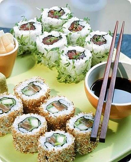 Ura maki con tonno e salmone Ura maki con tonno e salmone