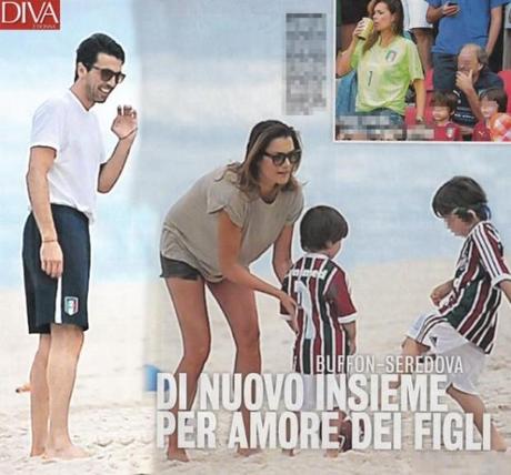 Gigi Buffon e Alena Seredova al mare in Brasile con i figli: Ilaria D’Amico a casa