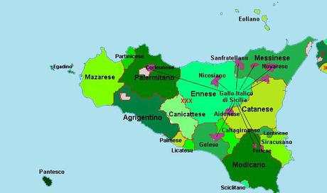 mappa dei dialetti siciliani