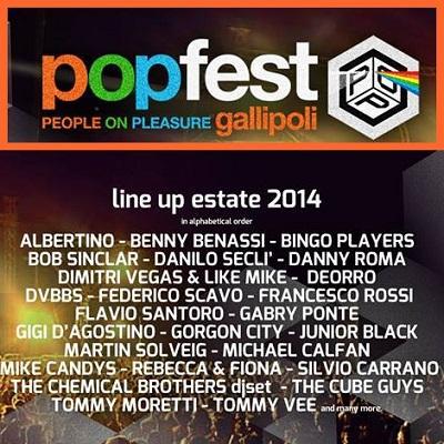 Pop Fest People on Pleausure Gallipoli (Le) si balla con Benny Benassi, The Chemical Brothers e tanti altri top dj.
