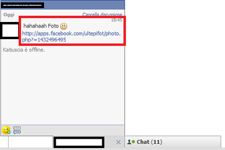 Virus Lol e hahaha su facebook tramite messaggio privato