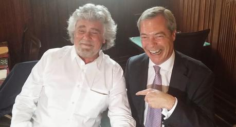 L'alleanza Farage-Grillo: gli ultras sono felici, gli elettori un po' meno.