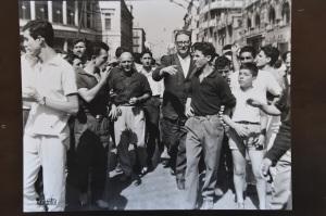 8 luglio1960 Nicola Cipolla alla testa del corteo
