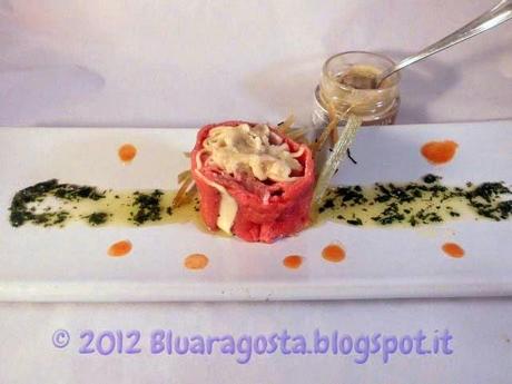 06-maki di carpaccio e tagliatelle con burro al tartufo