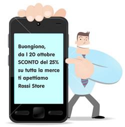 Servizi sms on line per negozi attività commerciali e outlet