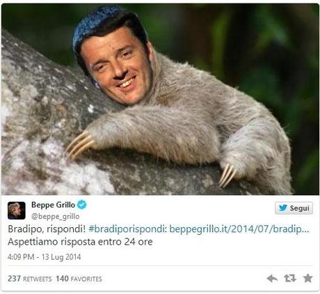 Grillo a Renzi
