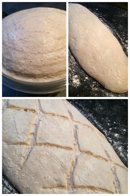 Ciabatta di pane con farina di riso e farina di grano