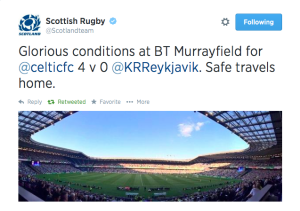 (Screenshot dal profilo Twitter ufficiale della Scottish Rugby)