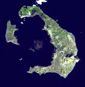 Santorini, foto satellitare