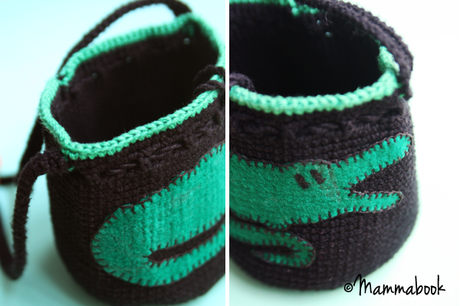Borsa all’uncinetto da bambino – Crocodile crocheted bag for boy