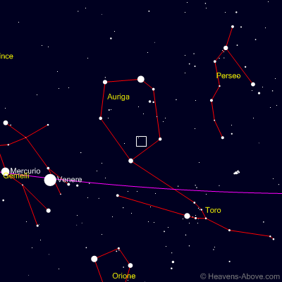 Comet Jacques skychart