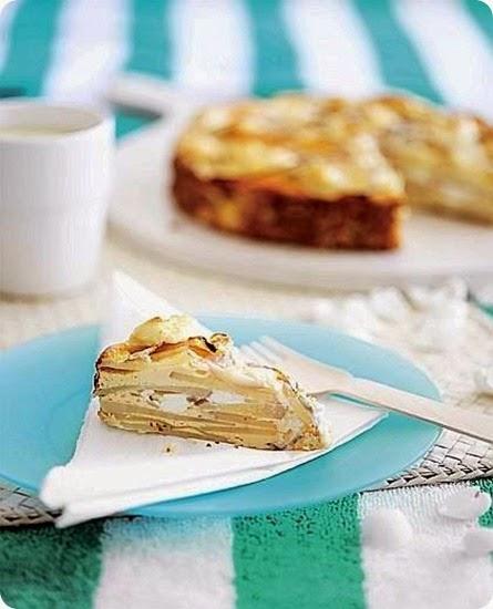 Tortilla di patate e formaggio di capra Tortilla di patate e formaggio di capra