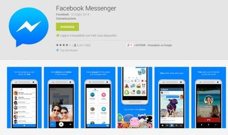 Facebook Messenger App Android su Google Play 600x356 Facebook per Android non supporterà più la funzione di chat: necessaria linstallazione di Messenger applicazioni  Facebook per Android facebook messenger 