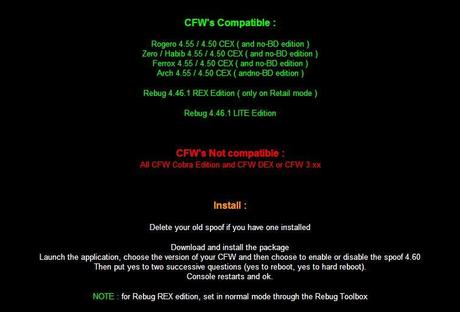 Release rilascito il sen enabler disabler spoof 4.60 su cfw 4xx