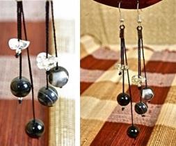 Orecchini in alluminio, agata e quarzo orecchini - alluminio - copertina