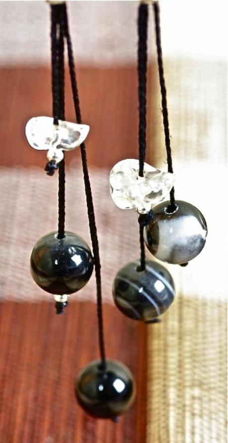 Orecchini in alluminio, agata e quarzo Orecchini quarzo 1