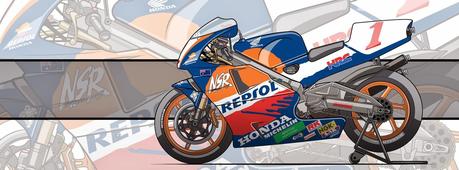 Motorcycle Art - Honda NSR 500 1995 by Evan DeCiren