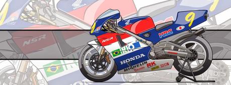 Motorcycle Art - Honda NSR 500 1995 by Evan DeCiren