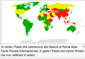 Mappa paesi che riconoscono Statuto di Roma
