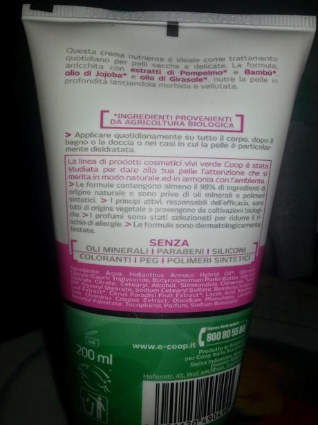 Recensione Viviverde Coop: crema corpo nutriente protettiva