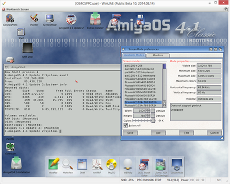 AmigaOS 4.x emulato su x86