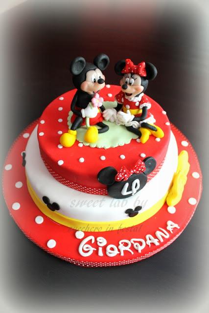 Minnie and Mickey mouse cake